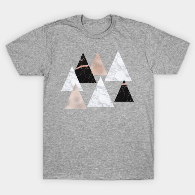 Marble geometric triangles T-Shirt by peggieprints